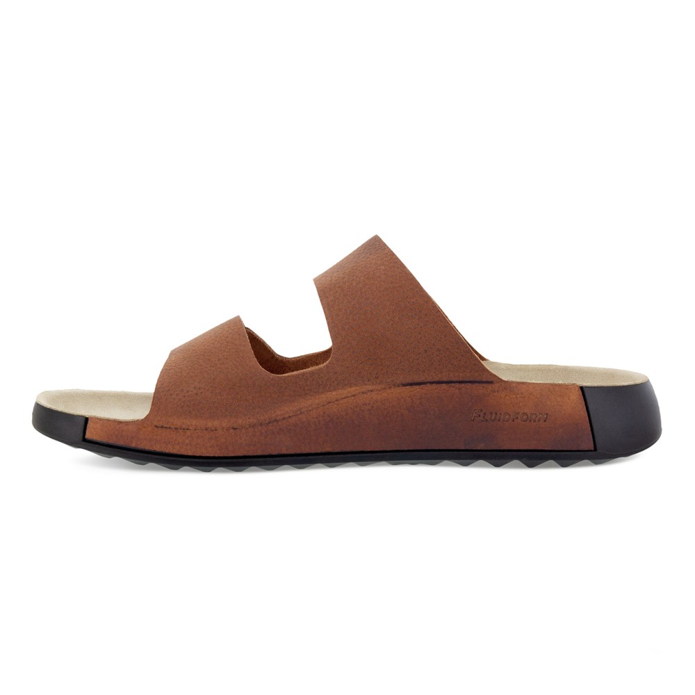 ECCO Mens Sandals Brown - 2Nd Cozmo Flat - AIV-596704